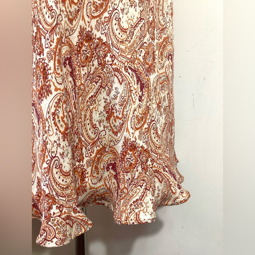 Vintage Y2K Silk Slip Dress Size 12 Cowl Neck Drape Romantic Fairycore Paisley - Picture 12 of 14